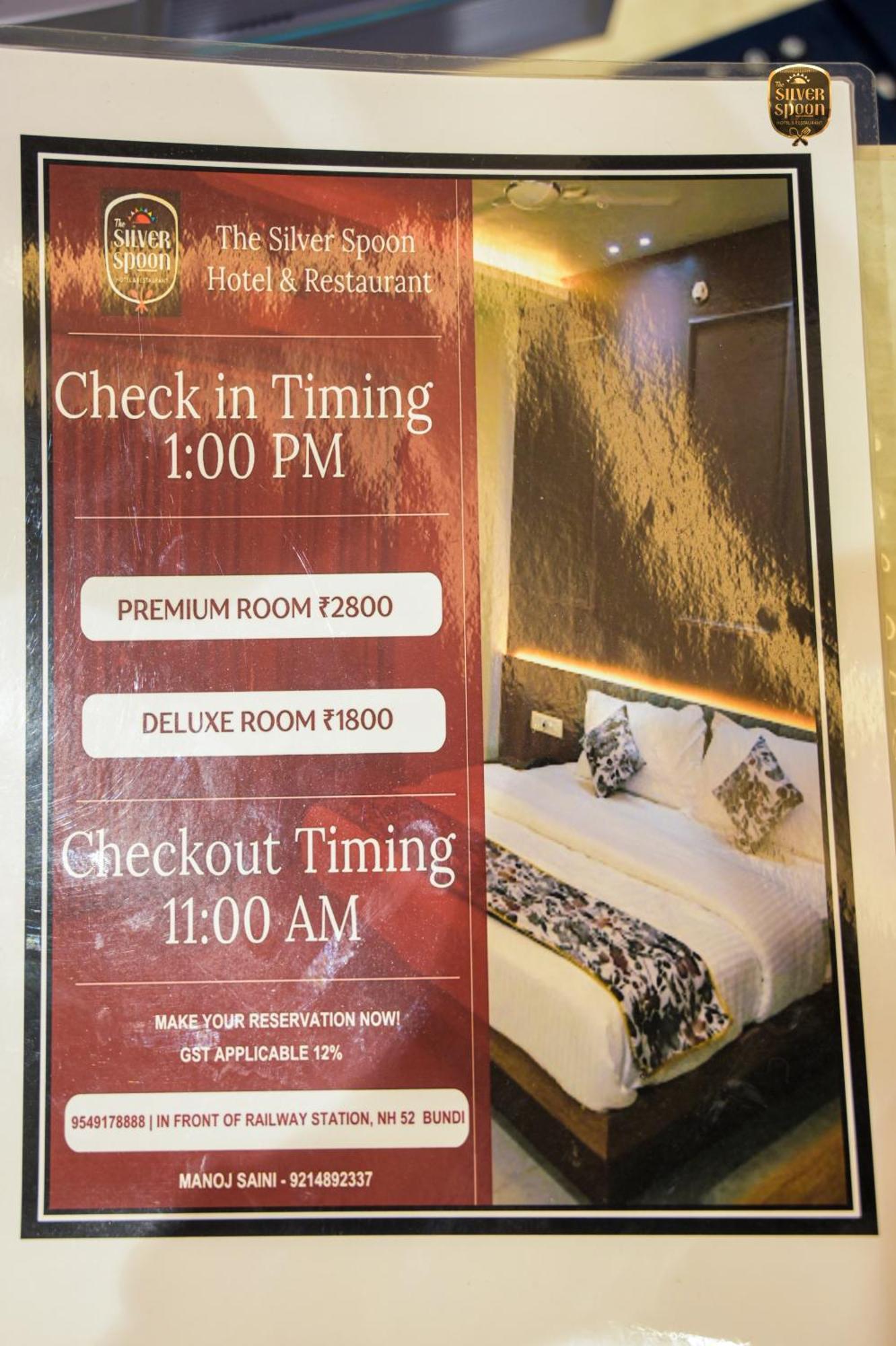 The Silver Spoon Hotel & Restaurant Būndi Екстериор снимка